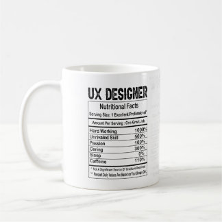 UX Designer Nutrition Facts 11 oz Coffee Mug Koffiemok