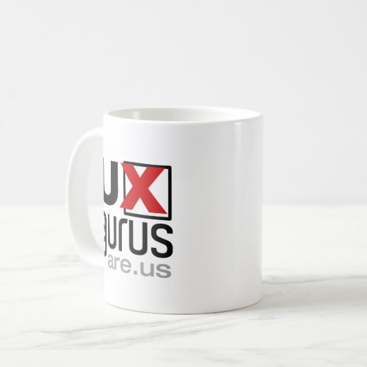 UX Gurus zijn wij! - Officiële mok (Voorkant links)