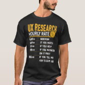 UX Research Uourrate User Experience Research T-shirt (Voorkant)