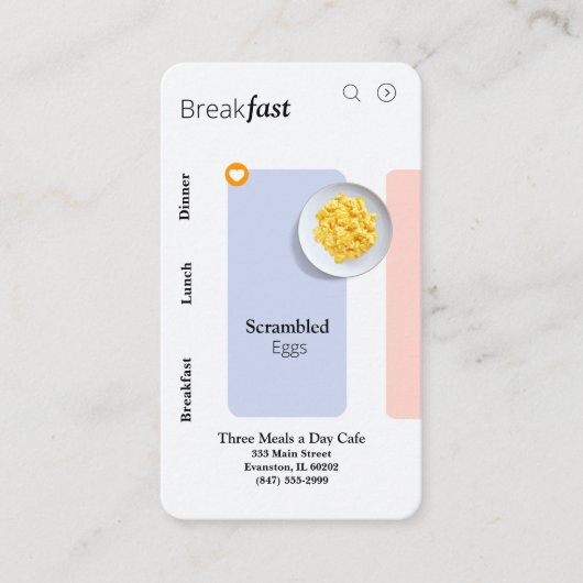 UX UI-formaat Restaurant visitekaartje (Voorkant)
