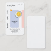 UX UI-formaat Restaurant visitekaartje (Voorkant / Achterkant)