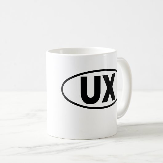 UX User Experience Mok - Black oval logo (Voorkant rechts)