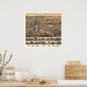 Uxbridge, MA Panoramic Map - 1880 Poster (Keuken)