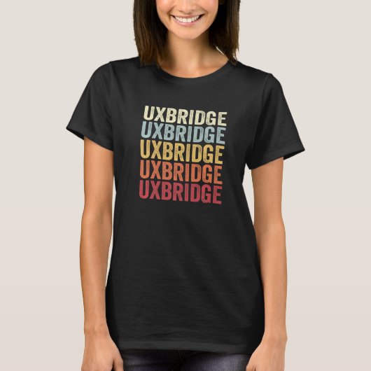 Uxbridge Massachusetts Uxbridge MA Retro T T-shirt (Voorkant)