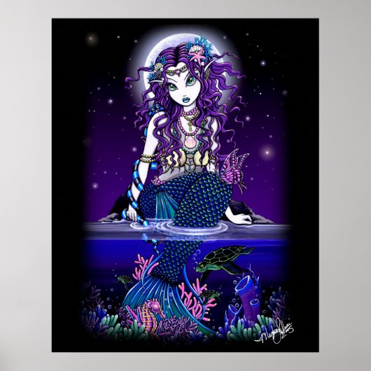 "Uxia" Midnight Mermaid Poster (Voorkant)