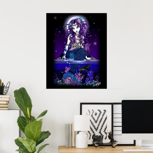 "Uxia" Midnight Mermaid Poster (Thuiskantoor)