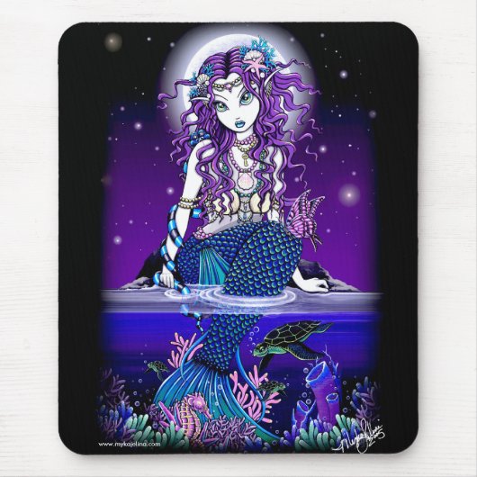 Uxia Twilight Moon Mermaid Mousepad Muismat (Voorkant)