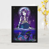 "Uxia" Zeemeermin Wenskaart Kaart (Gele Bloem)