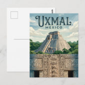 Uxmal Archeologische Site Mexico Briefkaart (Voorkant / Achterkant)