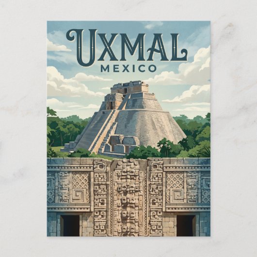 Uxmal Archeologische Site Mexico Briefkaart (Voorkant)