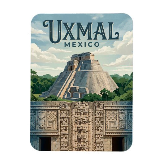 Uxmal Archeologische Site Mexico Magneet (Verticaal)