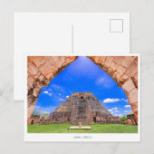 Uxmal mayan Mexico, Vakantie Briefkaart (Voorkant / Achterkant)