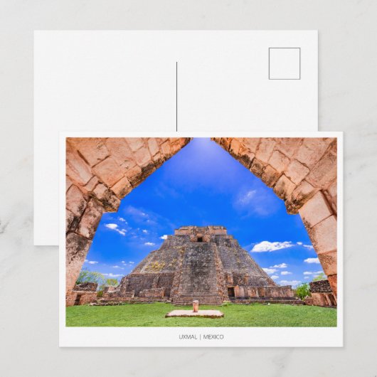 Uxmal mayan Mexico, Vakantie Briefkaart (Voorkant / Achterkant)