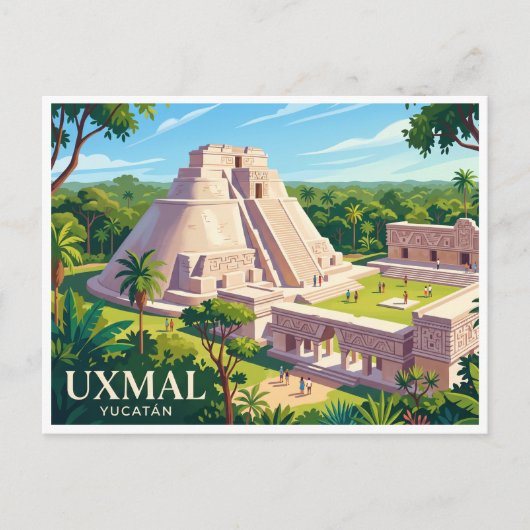 Uxmal Mérida Mexico Briefkaart (Voorkant)
