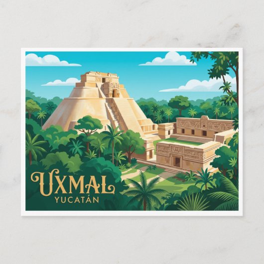 Uxmal Muna Mexico Briefkaart (Voorkant)