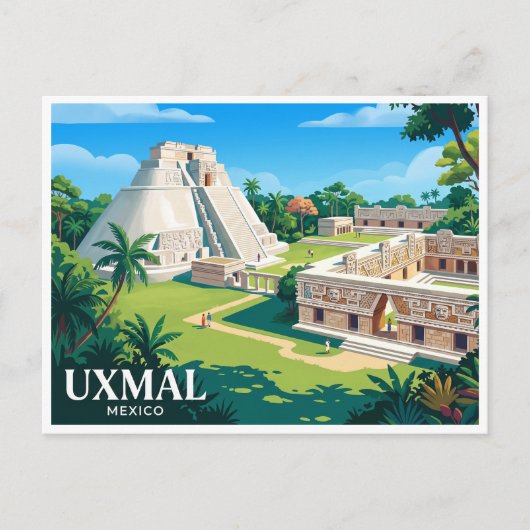 Uxmal Muna Mexico Briefkaart (Voorkant)