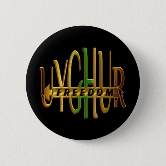 UYGHUR FREEDOM NOW RONDE BUTTON 5,7 CM (Voorkant)