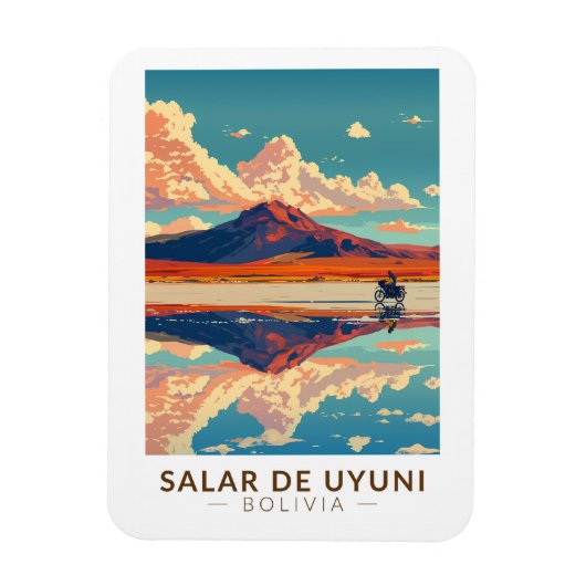 Uyuni Salt Flat Bolivia Motorcycle Travel Art Magneet (Verticaal)