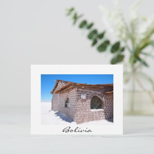 Uyuni zouthotel, Bolivia wit briefkaart (Staand voorkant)