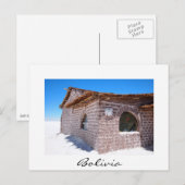 Uyuni zouthotel, Bolivia wit briefkaart (Voorkant / Achterkant)