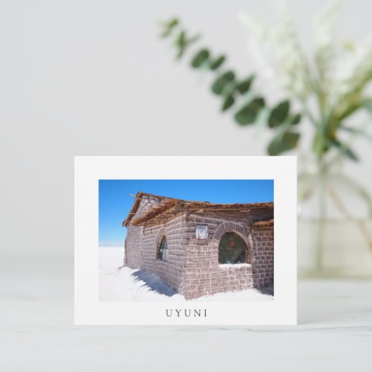 Uyuni zouthotel, wit briefkaart (Staand voorkant)