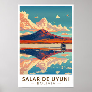 Uyuni Zoutvlakte Bolivia Motorfiets Reis Kunst Poster