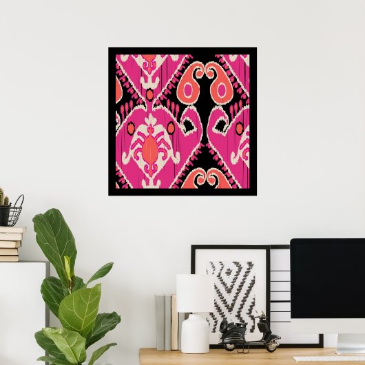 Uzbek Ikat Art Poster (Thuiskantoor)