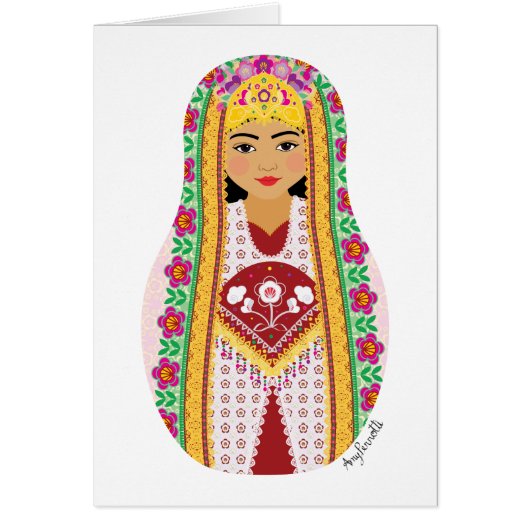 Uzbek Matryoshka Kaart (Voorkant)