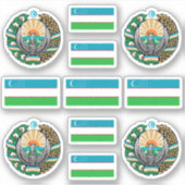 Uzbek national symbols / coat of arms and flag sti sticker (Voorkant)