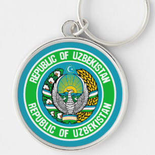 Uzbekistan Rond Embleem Sleutelhanger