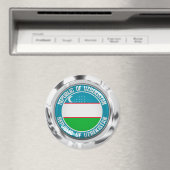 Uzbekistan Ronde Embleem Magneet (Insitu (Vaatwasser))