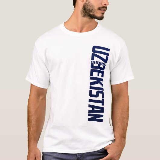 UZBEKISTAN_vert_blauw T-shirt (Voorkant)