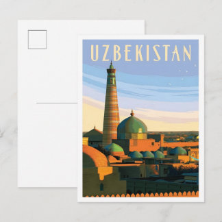 Uzbekistan Vintage Travel  Briefkaart