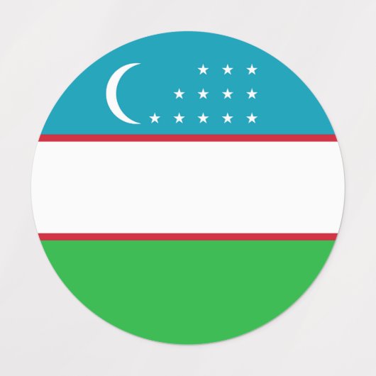 Uzbekistan vlag labels (Design 1)