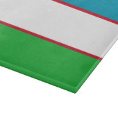 Uzbekistan vlag snijplank (Hoek)