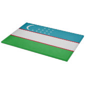 Uzbekistan vlag snijplank (Hoek)
