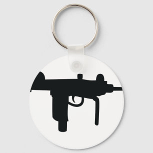 Uzi-pistool wapenpictogram sleutelhanger