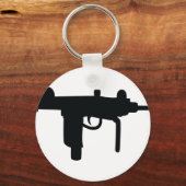 Uzi-pistool wapenpictogram sleutelhanger (Voorkant)