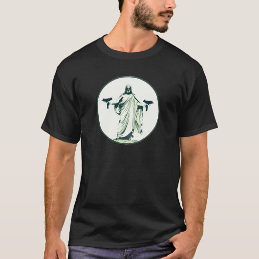 Uzi Toting Jesus T-shirt (Voorkant)