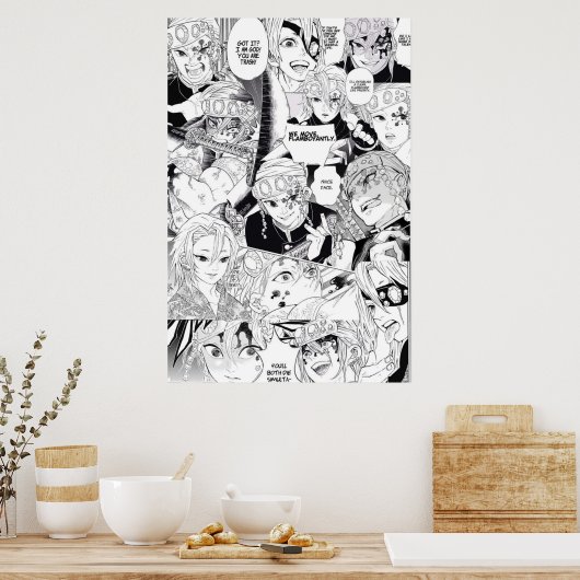 Uzui Tengen Demon Slayer KNY Collage Poster (Keuken)