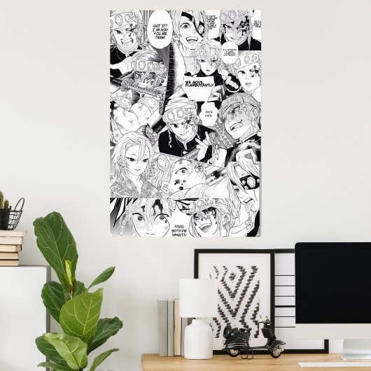 Uzui Tengen Demon Slayer KNY Collage Poster (Thuiskantoor)