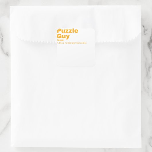 Uzzle Guy - Puzzle Vierkante Sticker (Tas)
