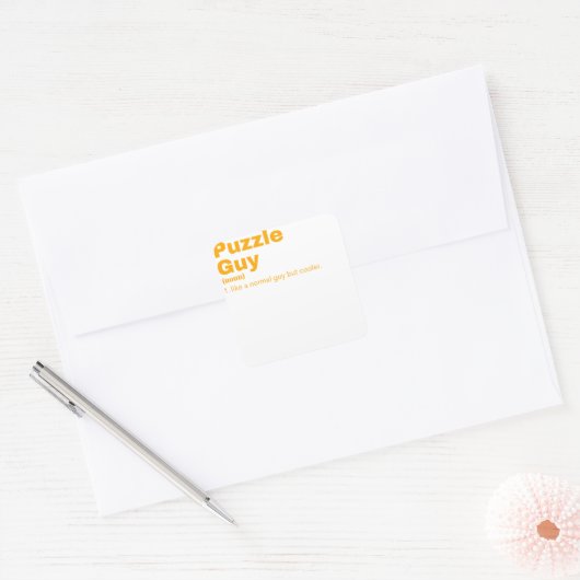 Uzzle Guy - Puzzle Vierkante Sticker (Envelop)