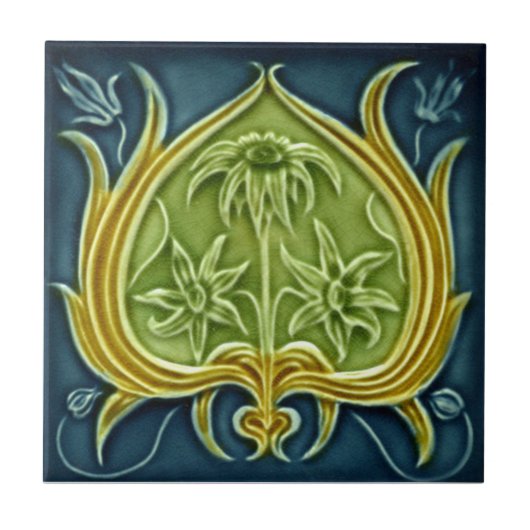 V0002 Victoriaans Antiek Reproduction Ceramic Tile Tegeltje (Voorkant)