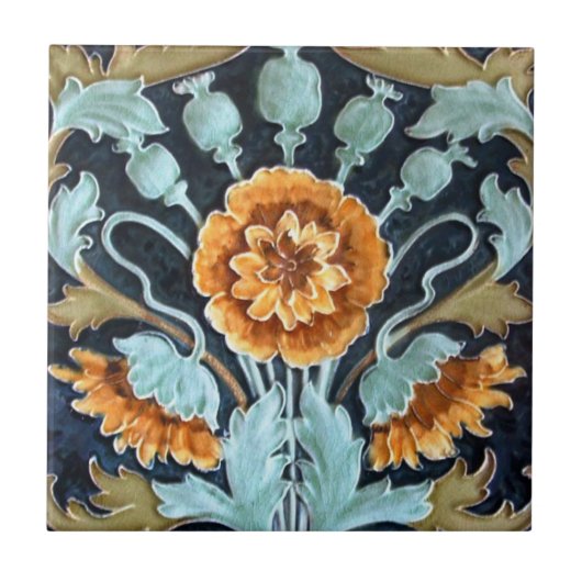 V0008 Victoriaans Antiek Reproduction Ceramic Tile Tegeltje (Voorkant)