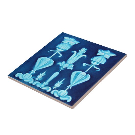 V0010 Victoriaans Antiek Reproduction Ceramic Tile Tegeltje (Zijkant)