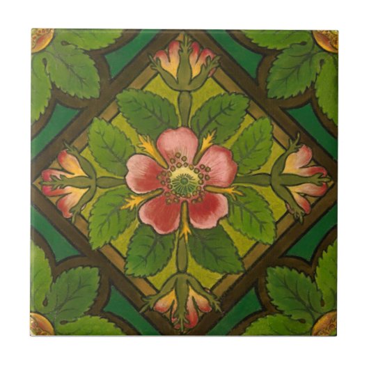 V0012 Victoriaans Antiek Reproduction Ceramic Tile Tegeltje (Voorkant)