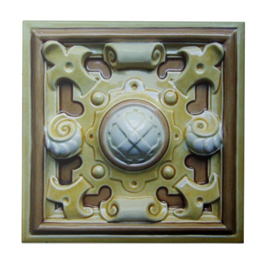 V0014 Victoriaans Antiek Reproduction Ceramic Tile Tegeltje (Voorkant)