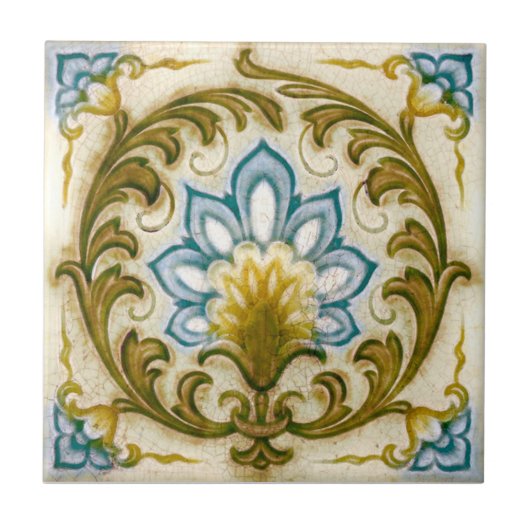 V0025 Victoriaans Antiek Reproduction Ceramic Tile Tegeltje (Voorkant)