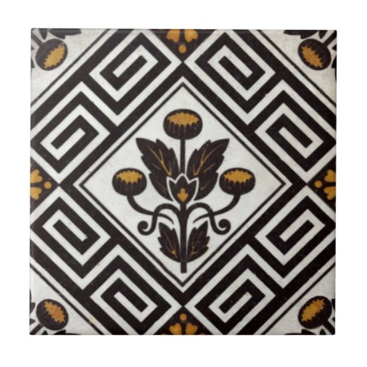 V0064 Victoriaans Antiek Reproduction Ceramic Tile Tegeltje (Voorkant)